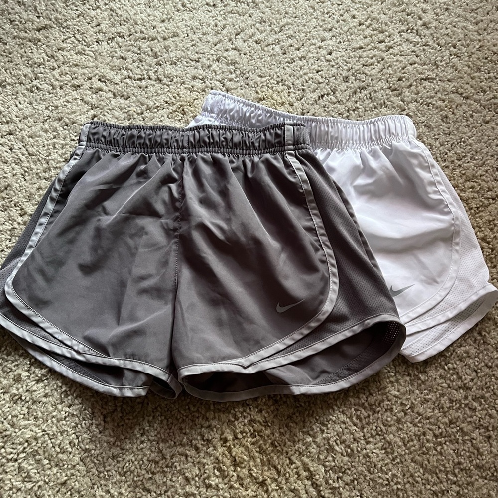 Nike Gray and White Athletic Shorts Lightweight Design